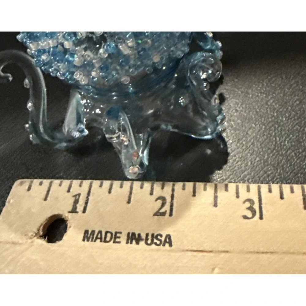 Robert Stanley Blue Octopus Embellished Glitter Glass Christmas‎ Ornament NEW